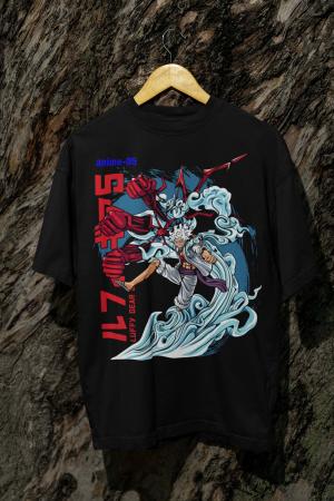 Camiseta Preta Luffy Gear 5 – One Piece Algodão fio 30.1     