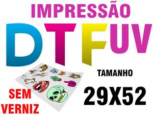 Impressão 29X52CM em DTF UV SEM VERNIZ– Alta Qualidade, Durabilidade Film Pet 29X52 Colorido Sem Verniz Corte Reto 