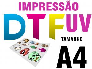 Impressão A4 em DTF UV – Alta Qualidade, Durabilidade e Versatilidade! Film Pet 21X29 Colorido Tinta UV +  Verniz Corte Reto 